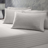 Royal Comfort 1200 Thread Count 3 Piece Combo Set 100% Egyptian Cotton Striped - King - Silver - Front View