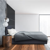 Milano Luxury Gas Lift Bed Frame Base And Headboard With Storage - King - Charcoal - 45-Degree Angle
