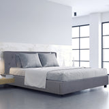 Milano Capri Luxury Gas Lift Bed Frame Base And Headboard With Storage - King - Grey - Side View