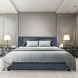 Milano Capri Luxury Gas Lift Bed Frame Base And Headboard With Storage - King Single - Charcoal - Close-Up Angle