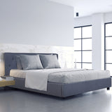 Milano Capri Luxury Gas Lift Bed Frame Base And Headboard With Storage - Queen - Charcoal - Side View