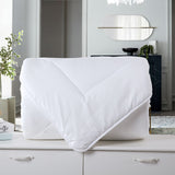 Royal Comfort 260GSM Deluxe Eco-Silk Touch Quilt 100% Cotton Cover - Queen - White - Side View