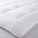 Royal Comfort 260GSM Deluxe Eco-Silk Touch Quilt 100% Cotton Cover - Queen - White - Close-Up Angle