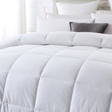 Royal Comfort 260GSM Deluxe Eco-Silk Touch Quilt 100% Cotton Cover - Super King - White - 45-Degree Angle