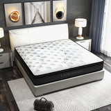 Luxopedic Pocket Spring Mattress 5 Zone 32CM Euro Top Memory Foam Medium Firm - Queen - White  Grey - Extra Image