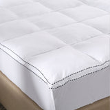 Royal Comfort 1000GSM Luxury Bamboo Fabric Gusset Mattress Pad Topper Cover - Double - White - Side View