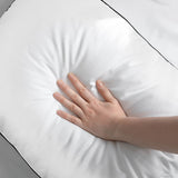 Casa Decor Silk Blend Pillow Hypoallergenic Gusset Cotton Cover Twin Pack - Rear View