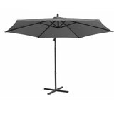 Milano Outdoor 3 Metre Cantilever Umbrella UV Sunshade Garden Patio Deck - Charcoal - Close-Up Angle