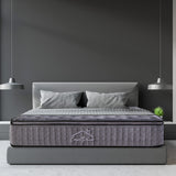 Casa Decor Bamboo Charcoal Mattress Pocket Spring Pillowtop 5 Zone 32cm Depth - King Single - Charcoal - Side View