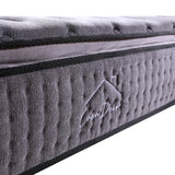 Casa Decor Bamboo Charcoal Mattress Pocket Spring Pillowtop 5 Zone 32cm Depth - King Single - Charcoal - Rear View