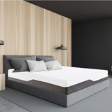 Casa Decor Memory Foam Luxe Hybrid Mattress Cool Gel 25cm Depth Medium Firm - Queen - White  Charcoal Grey - Front View