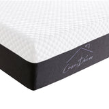 Casa Decor Memory Foam Luxe Hybrid Mattress Cool Gel 25cm Depth Medium Firm - Queen - White  Charcoal Grey - Close-Up Angle