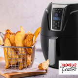 Kitchen Couture 4 Litre Air Fryer Digital Display Black 1400W Healthy Cooker - Top-Down View