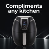 Kitchen Couture 4 Litre Air Fryer Digital Display Black 1400W Healthy Cooker - 45-Degree Angle
