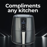 Kitchen Couture 4.2 Litre Air Fryer Digital Display Black 1400W Healthy Cooker - 45-Degree Angle