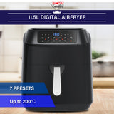 Kitchen Couture 11.5 Litre Air Fryer Multifunctional LCD Digital Display Black - Front View