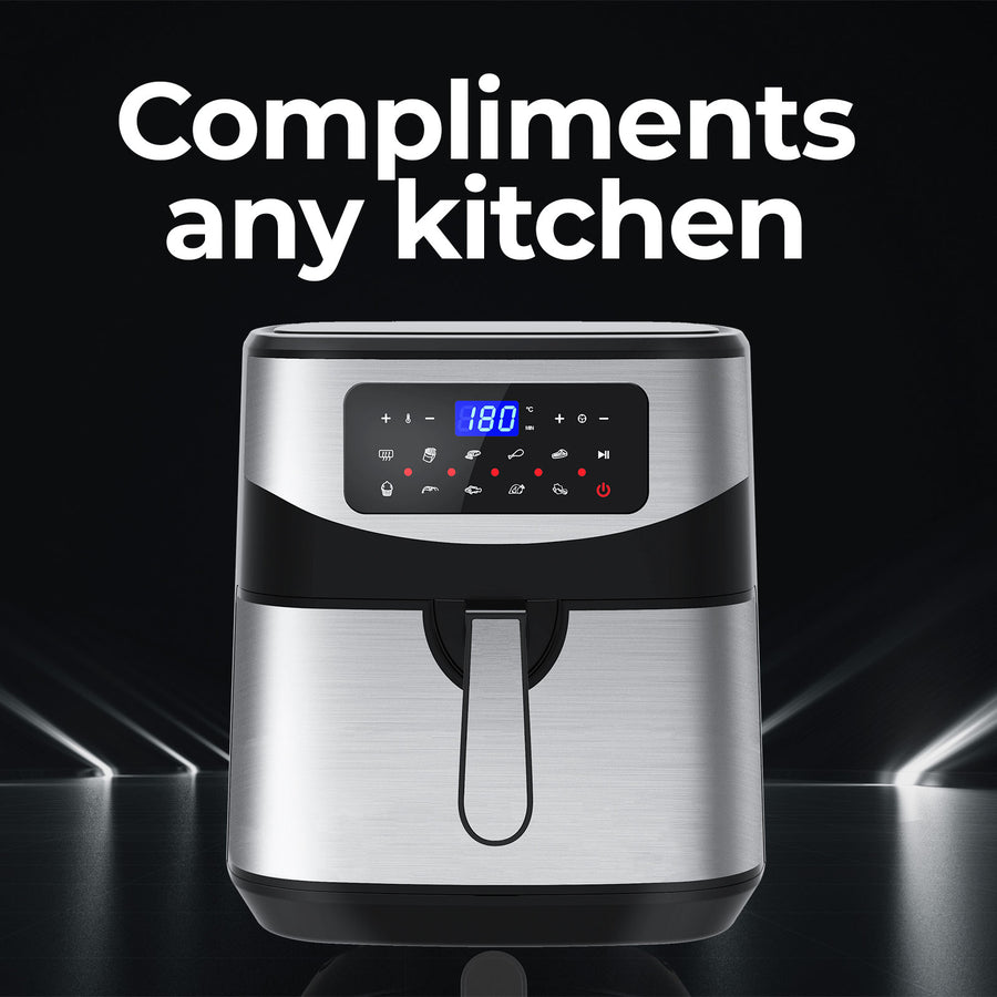 Kitchen Couture 12 Litre Air Fryer Multifunctional LCD One Touch Display Silver, image 9