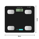 FitSmart Electronic Floor Body Scale Black Digital LCD Glass Tracker Bathroom - Side View