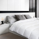 Royal Comfort Bamboo Blend Quilt 250GSM Luxury Duvet 100% Cotton Cover - Queen - White