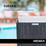 Arcadia Furniture 5 Piece Outdoor Dining Table Set Rattan Table Chairs Garden - Black and Grey - Rear View