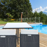 Arcadia Furniture 5 Piece Outdoor Dining Table Set Rattan Table Chairs Garden - Black and Grey - Low Angle