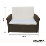Arcadia Furniture Outdoor 4 Piece Sofa Lounge Set Wicker Rattan Garden - Oatmeal and Grey - 45-Degree Angle