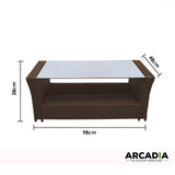 Arcadia Furniture Outdoor 4 Piece Sofa Lounge Set Wicker Rattan Garden - Oatmeal and Grey