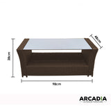 Arcadia Furniture Outdoor 4 Piece Sofa Lounge Set Wicker Rattan Garden - Oatmeal and Grey - Rear View