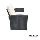 Arcadia Furniture Outdoor 4 Piece Sofa Lounge Set Wicker Rattan Garden - Black and Grey - Extra Image