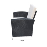 Arcadia Furniture Outdoor 4 Piece Sofa Lounge Set Wicker Rattan Garden - Black and Grey - 45-Degree Angle