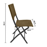 Arcadia Furniture Outdoor 3 Piece Foldable Rattan Coffee Table Set Garden Patio - Oatmeal - Top-Down View