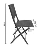 Arcadia Furniture Outdoor 3 Piece Foldable Rattan Coffee Table Set Garden Patio - Black - Top-Down View