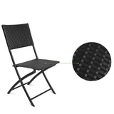 Arcadia Furniture Outdoor 3 Piece Foldable Rattan Coffee Table Set Garden Patio - Black - Rear View