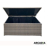Arcadia Furniture Outdoor Rattan Storage Box Garden Toy Tools Shed UV Resistant - Oatmeal - Top-Down View