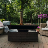 Arcadia Furniture Outdoor Rattan Storage Box Garden Toy Tools Shed UV Resistant - Black - Front View