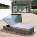 Arcadia Furniture Outdoor 3 Piece Sunlounge Set Rattan Garden Day Bed Lounger - Oatmeal and Grey - 45-Degree Angle