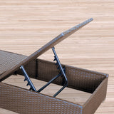 Arcadia Furniture Outdoor 3 Piece Sunlounge Set Rattan Garden Day Bed Lounger - Oatmeal and Grey - Low Angle