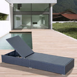 Arcadia Furniture Outdoor 3 Piece Sunlounge Set Rattan Garden Day Bed Lounger - Black and Grey - Top-Down View