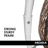 Arcadia Furniture Rocking Egg Chair Outdoor Wicker Rattan Patio Garden Circular - Oatmeal and Grey - Extra Image