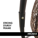 Arcadia Furniture Rocking Egg Chair Outdoor Wicker Rattan Patio Garden Circular - Brown and Grey - Extra Image