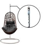 Arcadia Furniture Hanging Basket Egg Chair Outdoor Wicker Rattan Patio Garden - Oatmeal and Grey - Extra Image