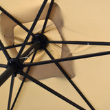 Arcadia Furniture Umbrella 3 Metre Umbrella with Solar LED Lights Garden Yard - Beige - Top-Down View