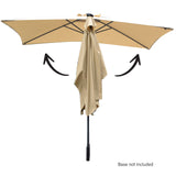 Arcadia Furniture Umbrella 3 Metre Umbrella with Solar LED Lights Garden Yard - Beige - Low Angle