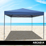 Arcadia Furniture Gazebo 3 x 3 Metre Canopy Navy Portable Pop Up Outdoor Beach - Front View