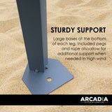 Arcadia Furniture Gazebo 3 x 3 Metre Canopy Navy Portable Pop Up Outdoor Beach - 45-Degree Angle
