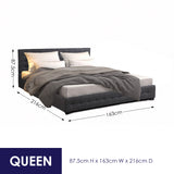 Milano Decor Eden Gas Lift Bed With Headboard Platform Storage Dark Grey Fabric - Queen - Dark Grey - 45-Degree Angle