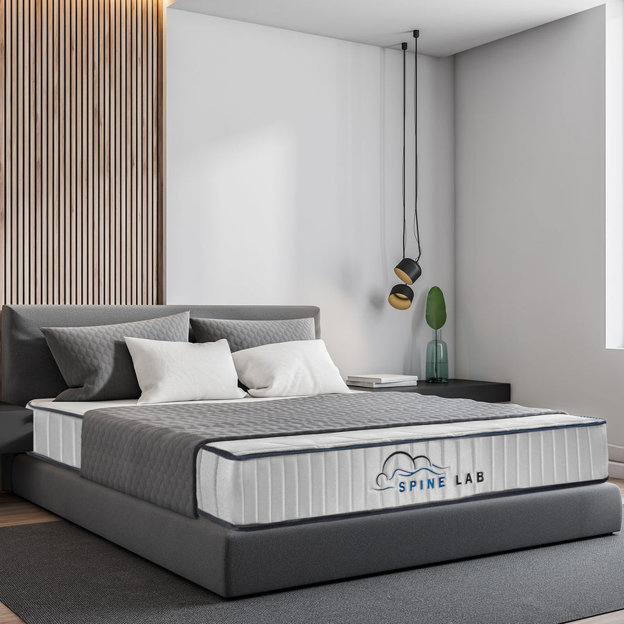 Spine-Lab Mattress 5 Zone 21cm Medium Firm Foam Bonnell Spring - Double - White, image 3