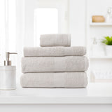 Royal Comfort 4 Piece Cotton Bamboo Towel Set 450GSM Luxurious Absorbent Plush - Sea Holly - Front View