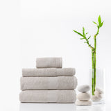 Royal Comfort 4 Piece Cotton Bamboo Towel Set 450GSM Luxurious Absorbent Plush - Sea Holly - Side View
