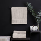 Royal Comfort 4 Piece Cotton Bamboo Towel Set 450GSM Luxurious Absorbent Plush - Sea Holly - Top-Down View